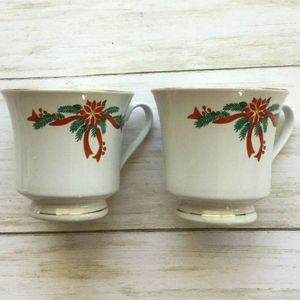 Fairfield Tienshan Fine China Poinsettia Ribbons 2